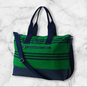 Lands' End Green and Navy Crossbody Bag